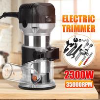 2300W Elektrinis trimeris 40000 aps/min Rankinis medžio apdirbimo trimeris Medžio apdirbimo graviravimas Frezavimas Rankinis frezeris Laminato apipjaustymo mašinos rinkinys