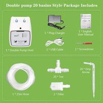 Double Pump Intelligent Garden Watering Device Mobile APP Control Automatic Drip Irrigation Flowers Plant Home Sprinkler Kit New 3.6W 20 * Drip Arrow