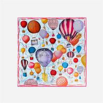 Tvilio šilkinė skara moterims Karšto oro baliono tapyba Kvadratinės skaros Apklotai Bandana Maži hidžabai Šilkinės skaros Kaklajuostė 53CM 53CM x 53CM gray