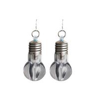 Silver Plated LED Bulb Lighting Hook Earrings Party Pub Club Women Jewelry Decor