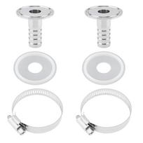 Sanitary Tri Clamp Barb Hose Fittings with 2pcs Silicone Gaskets,2pcs Adjustable Hose Clamps,304 Stainless Steel Fitting,Sanitary Home Brew 19 mm