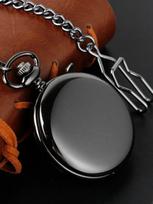 Men'S Vintage Black Quartz Pocket Watch | Alloy Case with Glossy Finish | Round Dial | Classic Analognt Watch Gift for Groomsmen juoda