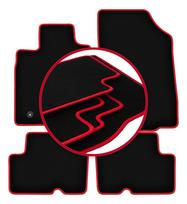 Velour floor mats with red edge for: Dacia Logan station wagon, sedan (2004-2012)