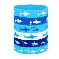 Mėlyno ryklio silikoninė apyrankė Minkšta stilinga medžiaga kasdieniam dėvėjimui baseino aksesuarai Unisex dizainas 1 blue