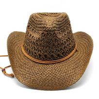Ethnic Style Hollow Cowboy Hat Men'S Hat Summer Beach Hat Western Cowboy M（56-58cm） ruda