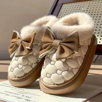 Women Snow Boots for Cute Butterfly Fluffy Botas Autumn Print Bear Thick Bottom Platform Boots Outdoor Comfort Warm Cottom Shoes 36-37 balta