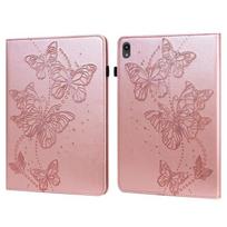 For Lenovo Tab P11 Plus Embossed Butterfly Pattern Leather Tablet Case For Lenovo Tab P11 Plus rožinė