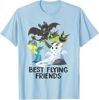How to Train Your Dragon 3 Hidden World Best Friends 100% Cotton T-shirt Mens Tees Top S