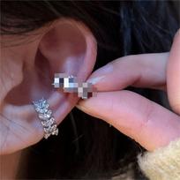 Rhinestone Wheat Ear Cuff Earrings: No Piercing, Elegant Luxury Jewelry for Women