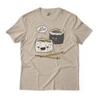 Funny Sushi T shirt -  Ew, Naked!  Cartoon Graphic Tee - Unisex Casual Tee XL