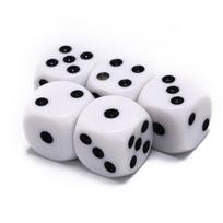 5Pcs/10Pcs 14mm/10mm 6 Sided Drinking Dice White Dices Acrylic Cubes RPG Dice Game Accessory Round Corner Point Dice Set
