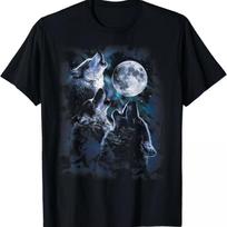 Men's Bohemian Wolf Howling At Moon T-Shirt Black Crew Neck Tee with Wolf Moon Design Fit Suitable for Casual Outdoor - Men's... S įvairiaspalvis