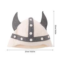 Wool Sauna Hat Viking Horn Heat Protection Cap Russian Banya Bath Sauna Hair Cover Men Women Steam Room Hat Essentials
