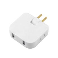 1–4 adapteris Plokščias kištukas AC lizdo ilgintuvas 180 laipsnių besisukantis kištukas Maitinimo lizdas su 2 USB adapterio įkrovimo lizdais 1 balta
