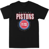 NBA Detroit Pistons Logotipo kontūro juodi marškinėliai S juoda