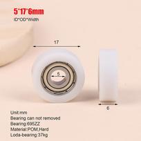 Hot 1pc 5*17*6mm Nylon Plastic Roller Guide Wheel 695zz Bearing Wheel POM Drawer Window Door Pulley Roller one size