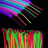 20/50 vnt. Neono Ilgi Sukami Fluorescenciniai Balionai Ilgas Latekso Balionas Pasidaryk pats Neono Gimtadienis 80-ųjų 90-ųjų vakarėlio Dekoracijos Švyti UV šviesoje 20pcs purple