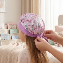 Girls Satin Bonnet for Sleeping Baby Toddler Hair Bonnet with Soft Ties for Curly Braided Hair Light Purple šviesiai violetinė spalva