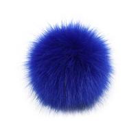 10cm Faux Fur Pom Pom with Elastic Band Soft Fluffy Artificial Fur Ball for Hats Bags Keychains and Crafts blue