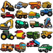 Construction Vehicle Shoe Charms for Clogs Compatible with Hole Shoes Durable Lightweight Plastic Accessories for Kids and Adults One Size