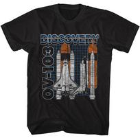NASA Discovery OV-103 Space Shuttle Blue Print Grid Men's T Shirt XXL