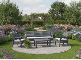 4-ių dalių lauko baldų komplektas Garden Line SANTANA, pilkas
