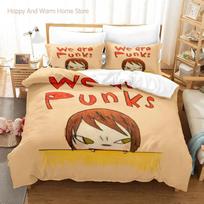 Yoshitomo Nara We Are Punks Bedding Set Single Twin Full Queen King Size Bed Set Aldult Boy Bedroom Duvetcover Sets 3D Anime Bed 135x200cm