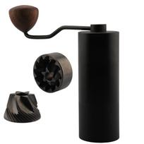 Black Titanium Burr Coffee Grinder Hand Crack Coffee Grinder Portable Coffee Mill 40g Capacity Manual Grinder (Black,161x57mm) juoda