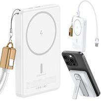 Atsarginis maitinimo šaltinis ("Power Bank") Powerbankas su belaidžiu įkrovimu ir magnetiniu tvirtinimu Rivex P004, 5000 mAh