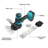 20V Cordless Grass Shears, Handheld Grass Trimmer, 2 in 1 Electric Grass Clippers & Power Hedge Trimmers Cordless for