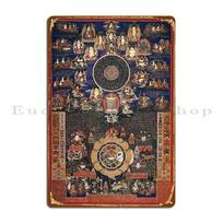 Mandala  Sidpaho Buddhist Protective Astrological Chart Metal Sign Mural Printing Club Create Garage Tin Sign Poster 20x30cm（7.8x11.8inch）