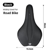 WEST BIKING MTB Bike Bicycle Saddle Rail Hollow Breathable Absorption Rainproof Soft Comfortable Sponge Casual Road Cycling Seat Road -Black 229