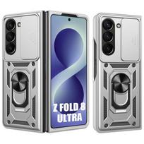 Coque pour Samsung Galaxy Z Fold 8 Ultra, Antichoc avec Support et Protection Caméra - Argenté