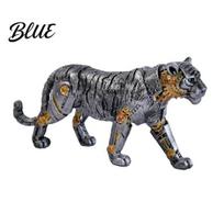 Steampunk Mechanical Animal Figurines Beast Resin Figurine Vintage Gear Tiger Lion Gorilla Dinosaur Desktop Display for Fans Statue Industrial Style A