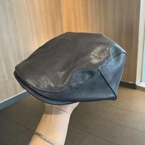 Gothic Y2k Berets Hat Vintage Painter Hat Fashion PU Leather Berets Hat  Unisex pilka