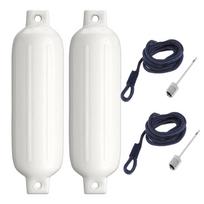 2x valčių švartavimo plūduras valties sparnas 11x40 cm vandeniui atsparus apsauginis jūrinis sparnas, skirtas prijungti prie inkaro pripučiamų valčių sparnų buferius 2PCS White B