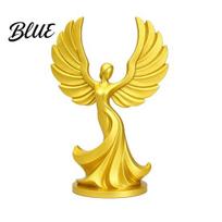 PLA Angel Figurine 3D Printed Dancing Figurine Modern Winged Women Statue Desk Ornament Decorative Sculpture for Living Room Bedroom Bookshelf geltona