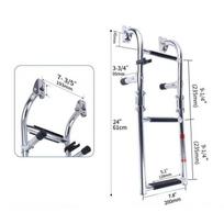 Stainless Steel 3 Step Folding Boat Ladder 2+1 Steps Portable Swim Ladder Telescoping Stepladder for Marine Yacht Boat and More A1