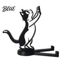 3D Printed Phone Holder Mobile Holder One-Piece Molding Stand Curved Lifting Climbing Cat Shape Stable Support for Watching Videos Horizontal juoda