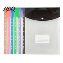 Punch Hole Binder Folder A4 Snap Button File Folder Horizontal 11 PP Document Organizer with Office Filing Name Card Slot Transparent Rainbow Color 6pcs Vertical payment