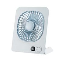Magnetic USB Desk Fan USB Rechargeable Portable 3 Speed LED Digital Display Wall Mountable Small Cooling Fan for Home Office mėlyna