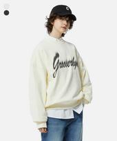 Groove Lime Smudge Lettering Sweatshirt (2Color) (Lrrsctm127M) Dark Charcoal/S/Free