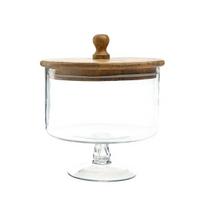 Homla stiklinė lėkštė ant kojelės Wood Colony, 18x16 cm, 2 vnt.