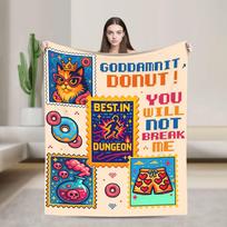 Dungeon crawler carl Princess Donut and Mongo Poster Soft Blanket For Couch Bed Funny Throw Blanket Spring Flannel Bedspread Size: 75*100cm, Weight: 230 GSM
