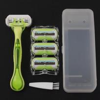 Women's Manual Hair Removal Kit with Replacement for Body Shaving One Size žalia