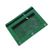 Practical Mesh Pencil Pouch Portable Binder Pocket Three Hole Pencil Case Pouch  School žalia
