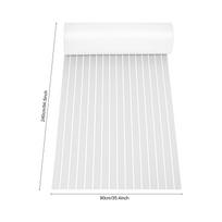240×90x0.6cm EVA Foam Faux Teak Boat Deck Mat Decking Sheet Yacht Flooring Anti Skid Mat Self Adhesive Vehicle Pad Gray and White