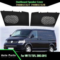 Dashaboard Speaker Mesh Panel Set for VW T5/T5FL Dash - Direct Fit L+R Black Plastic Covers 7H0857227 7H0857228 (2003-2015)