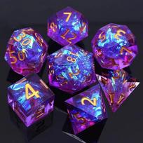 7PCS Resin Dices Set Multi-shape Sharp Polyhedron Mold Role Play Colorful Playing Toy Table Board Game for Kids Adult Home Decor