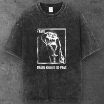 Unisex Grim Reaper Cross Chain Graphic T Shirt Black Grunge Streetwear S-2XL S įvairiaspalvis